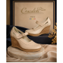 Marimea 37 Pantofi dama cu platforma din piele naturala Bej P9154BEJ